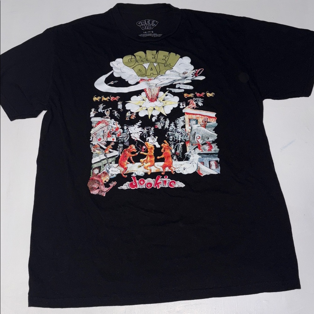Green Day Dookie Black Graphic T-Shirt size Large